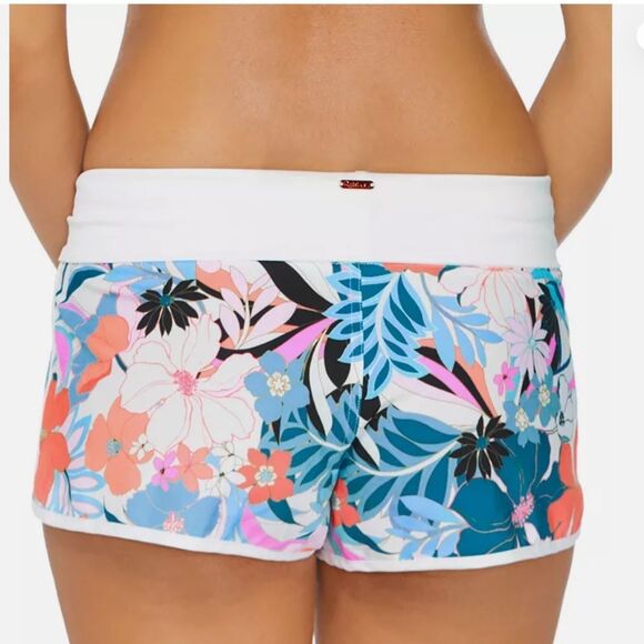 Raisins Juniors' Aloha Tropical-Print‎ Swim Shorts Floral Size M NWT in package - Picture 2 of 4